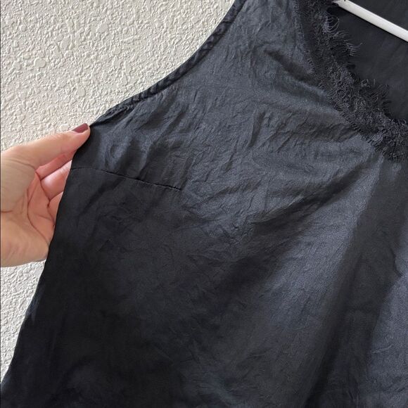 Soft Surroundings Black Silk lace trim tank size PS - Picture 3 of 7
